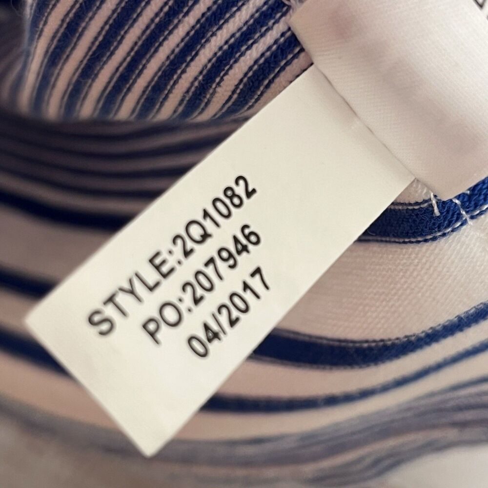 Vineyard Vines Dress Yacht Stripe White Blue Lace Up Cotton Preppy Nautical XXS - Picture 8 of 11